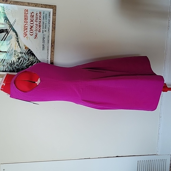 Fuschia Quilted Silk Dress - Picture 3 of 12
